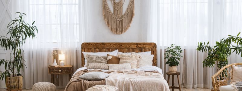 Wohnstile – Boho Schlafzimmer Wohnstile - Boho Schlafzimmer mit Ratanbett