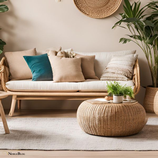Rattan Möbel nachhaltig - Rattan Sofa mit Beistelltisch