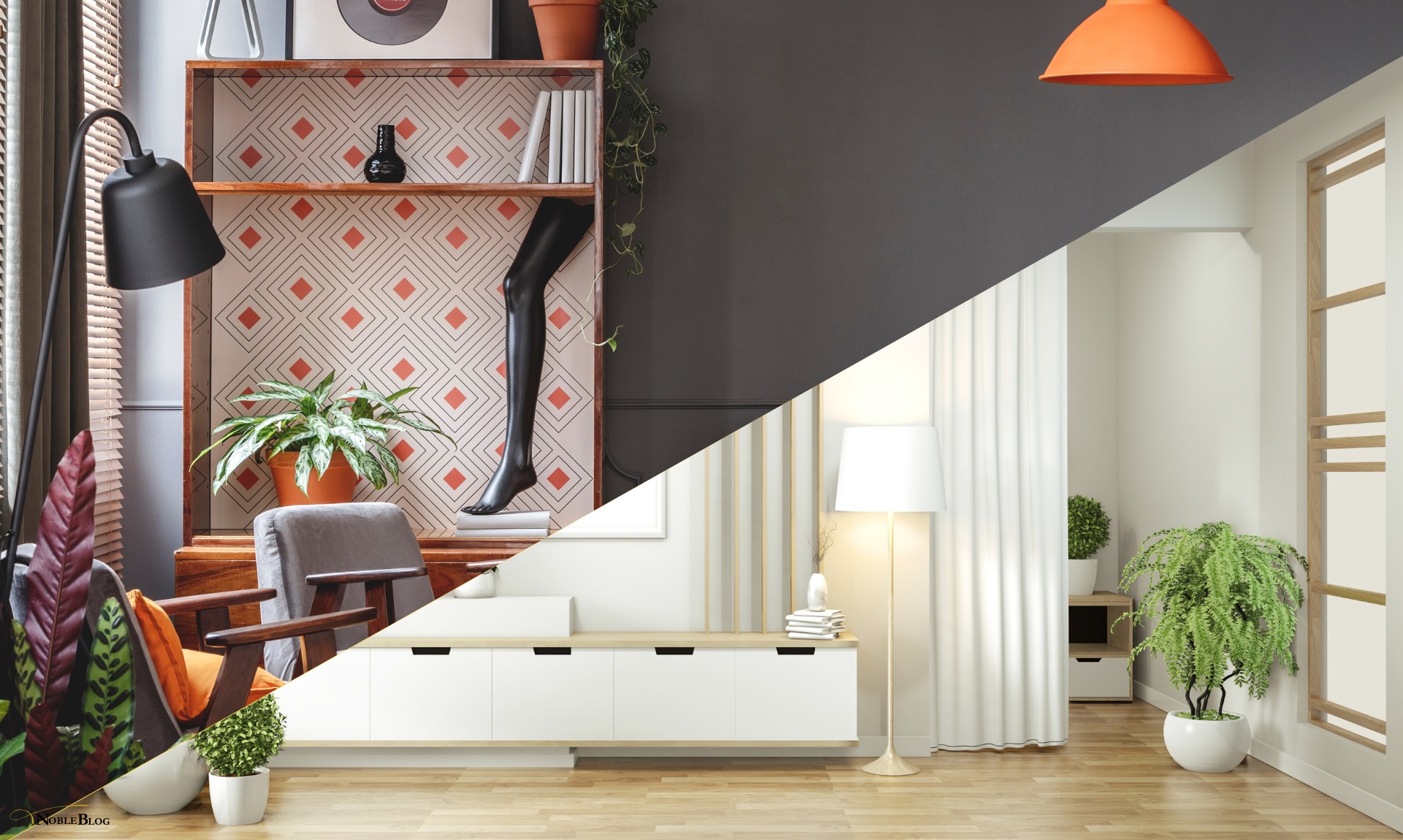 Minimalismus und Maximalismus Wohnzimmer