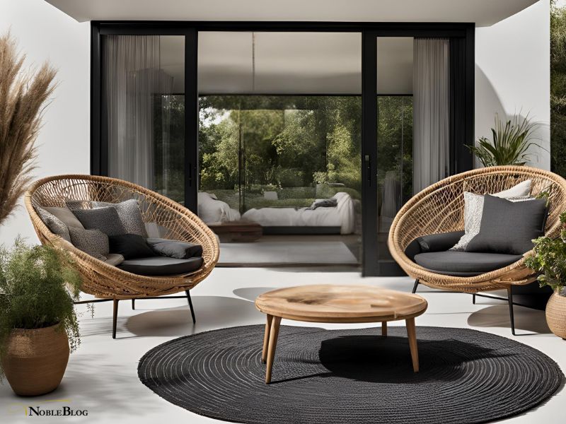 Rattan Möbel nachhaltig - Terrasse mit Rattansesseln