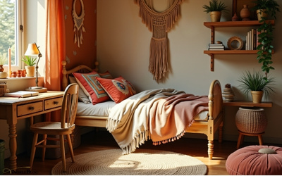 Jugendzimmer einrichten-Boho-Jugendzimmer rustikal