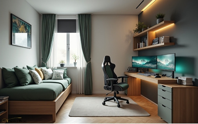 Jugendzimmer einrichten-Jugendzimmer Gaming holz