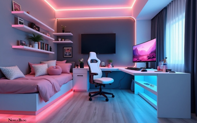 Jugendzimmer einrichten-Jugendzimmer Gaming weiß