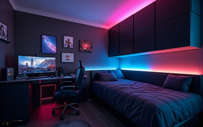 Jugendzimmer einrichten-Jugendzimmer Gaming schwarz