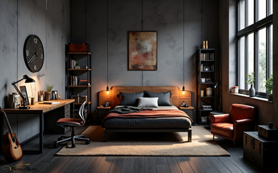 Jugendzimmer einrichten-industrial look