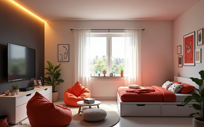 Jugendzimmer einrichten-Jugendzimmer modern orange