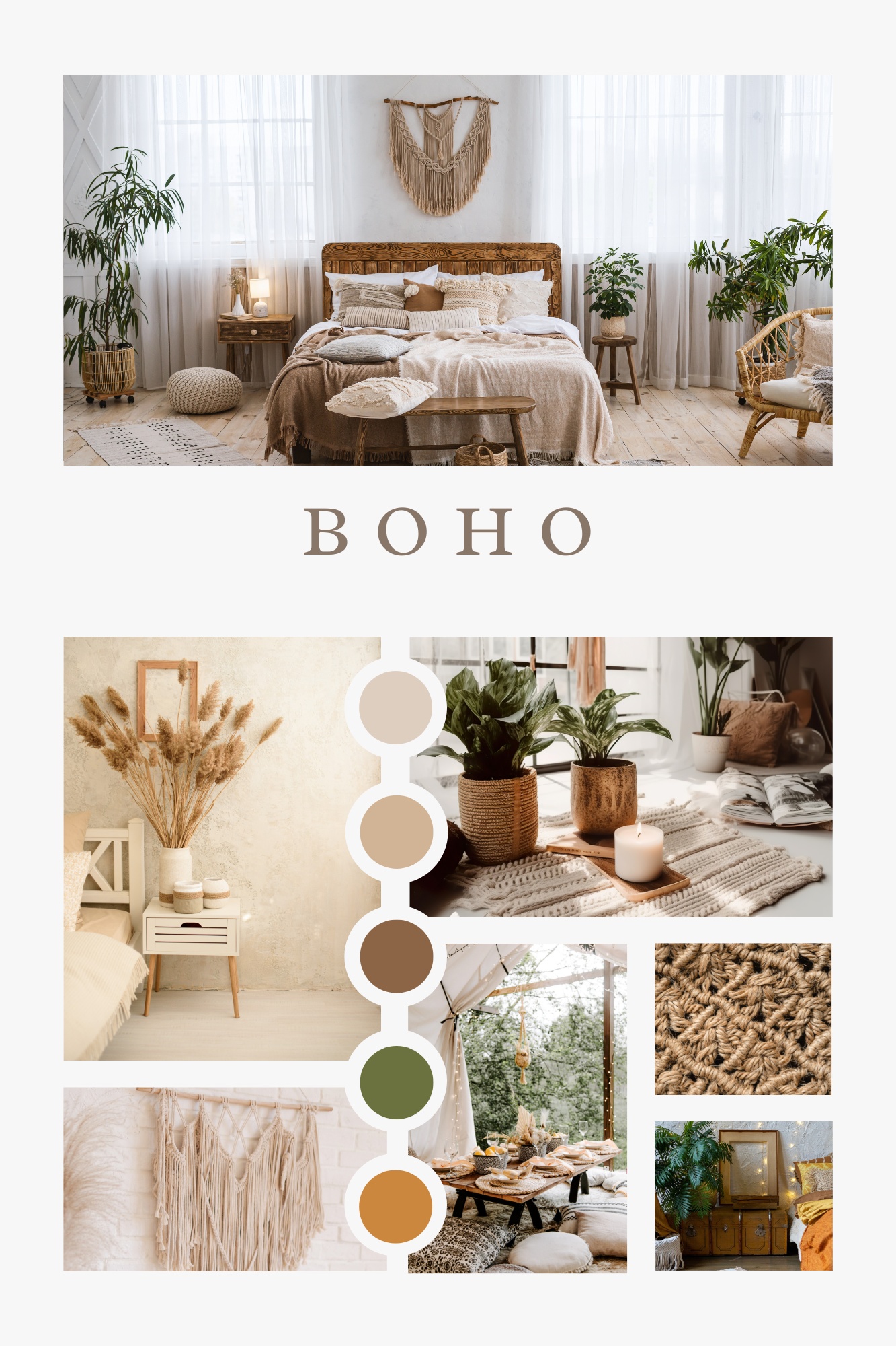 BOHO Moodboard Jugendzimmer einrichten - BOHO Moodboard