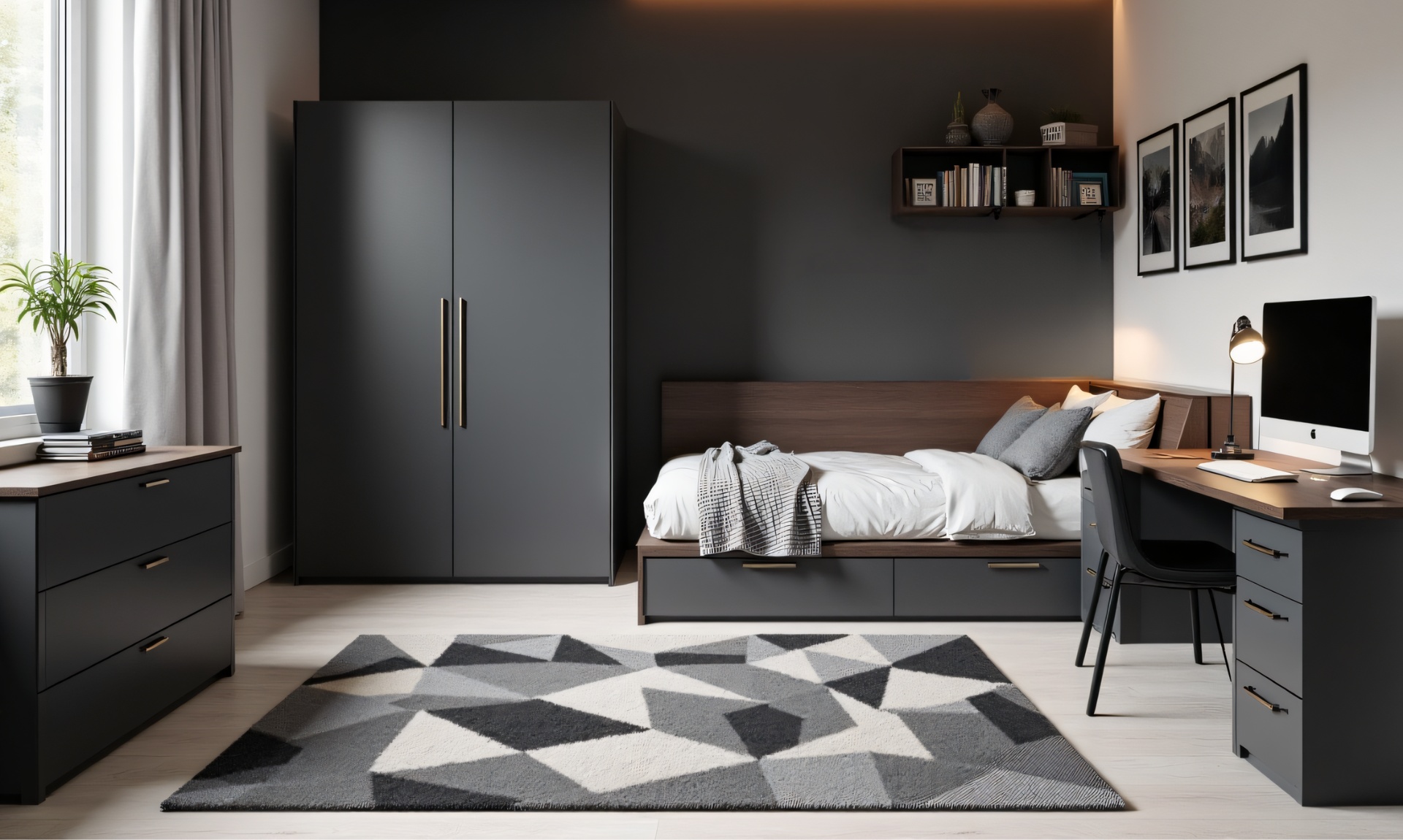 modern dunkel Jugendzimmer einrichten - Zimmer modern dunkel