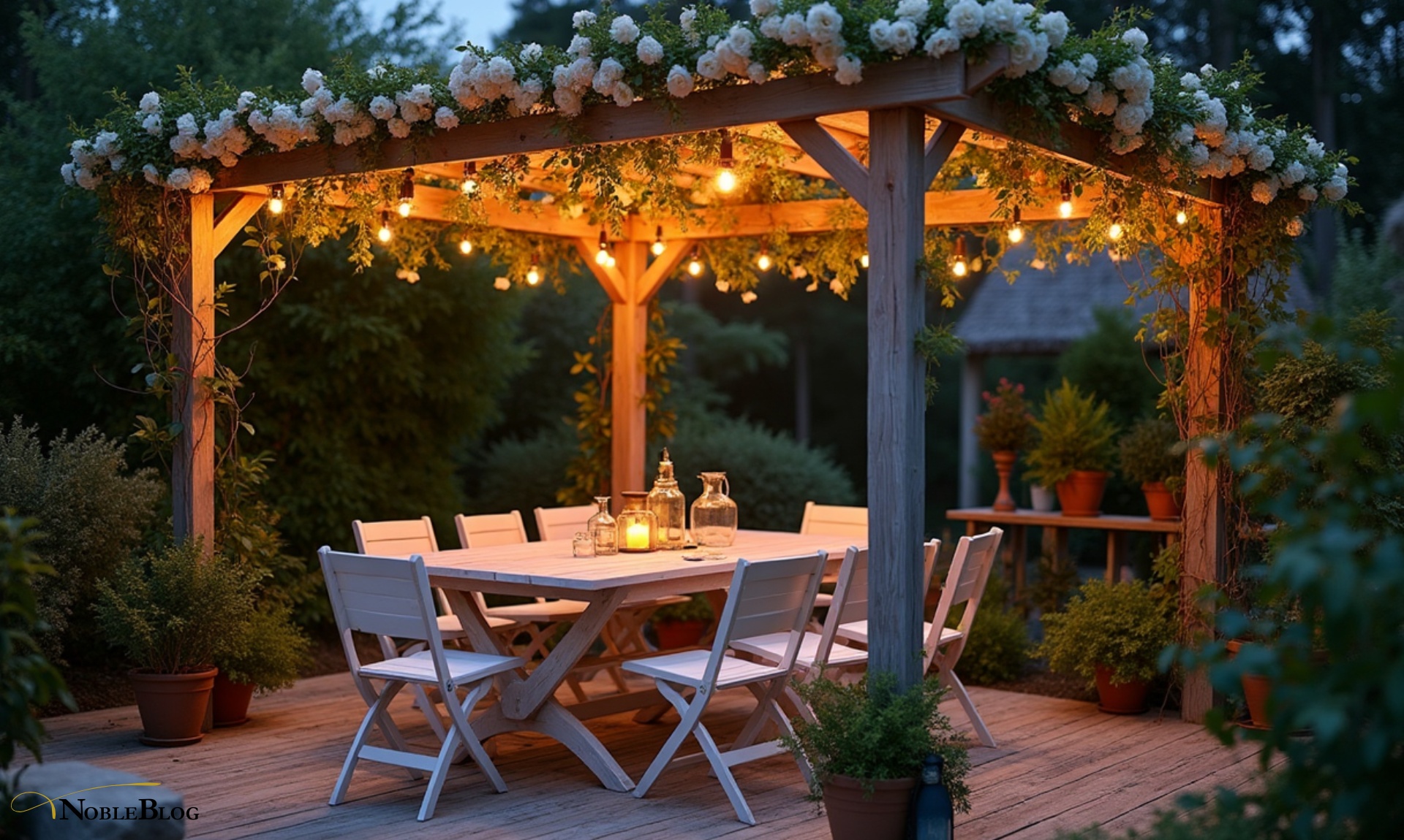 kleiner Garten – Pergola Sitzplatz